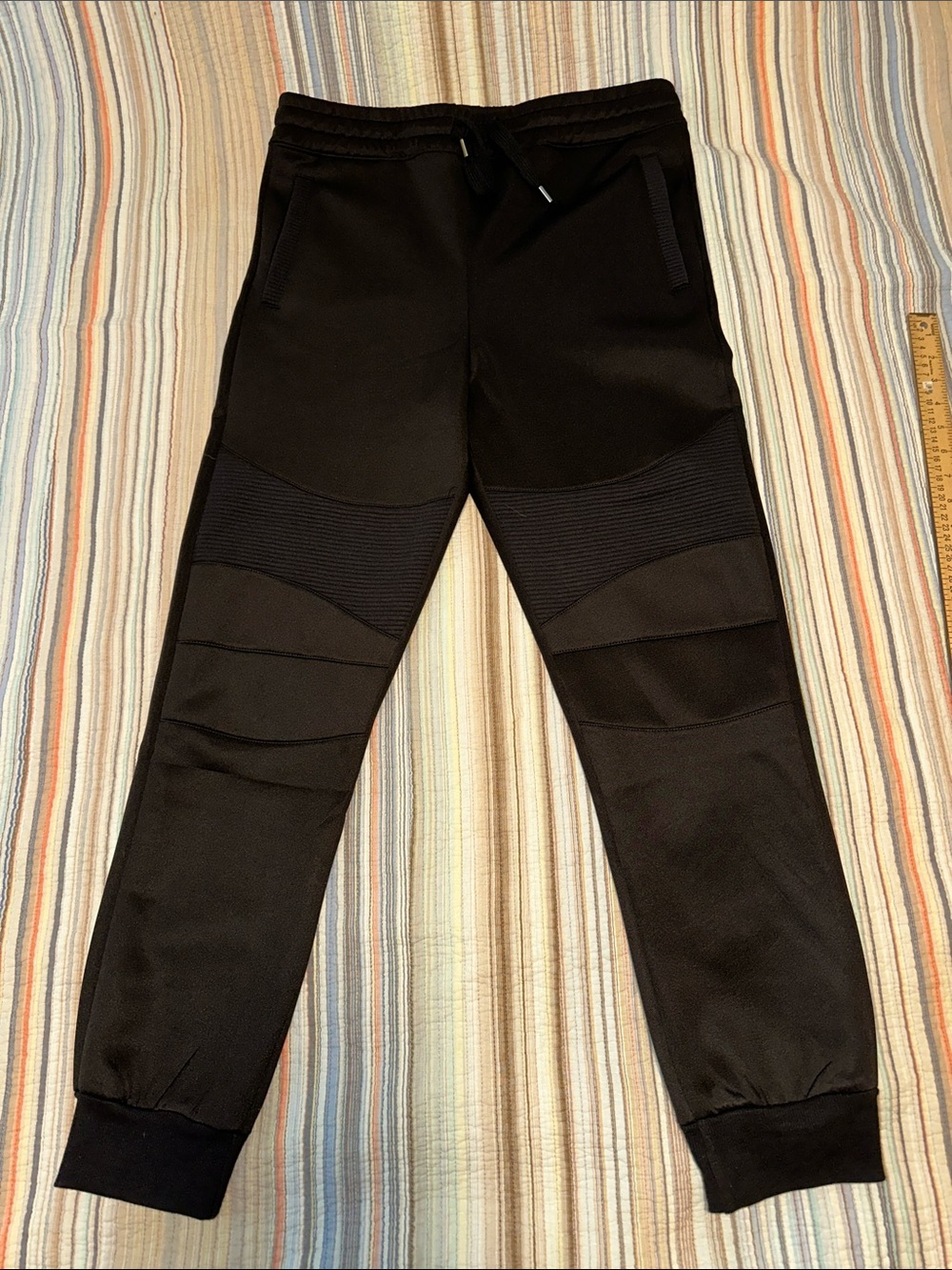 Men's Black Rib-Knee Performance Joggers